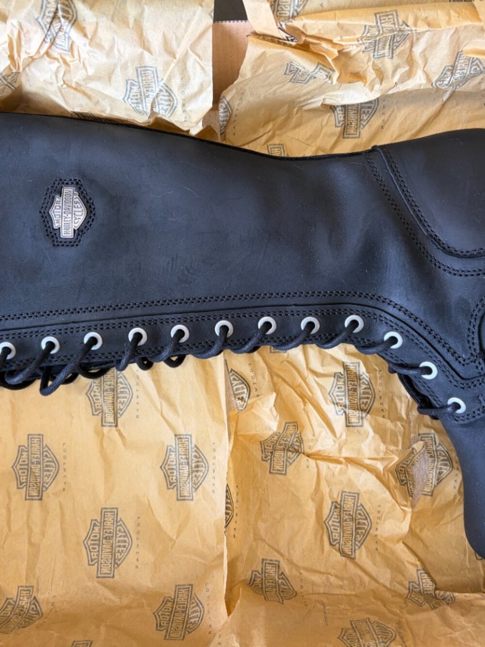 HARLEY DAVIDSON WOMEN'S LORNELL 14" LACE MOTORCYCLE BOOT-NEW - Picture 3 of 7
